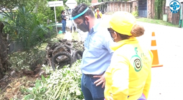LA EMPRESA AGUAS &amp; ASEO DE YOND&Oacute; SUPERVISA LOS TRABAJOS QUE VIENE REALIZANDO EL PLAN ESPERANZA.
